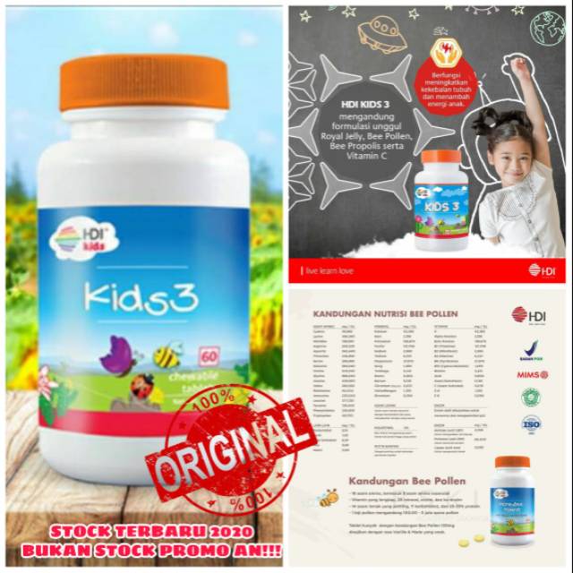 HDI KIDS 3 60 TABLET VITAMIN C ALAMI ANAK SEHAT PRODUK HIGH DESERT HD |  DAYA TAHAN TUBUH ANAK