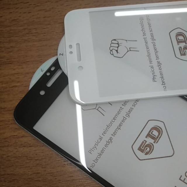 Tempered glass full glue 5D for iph0ne7/8 high quality white putih dan hitam