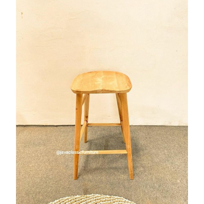 KURSI BAR CAFE RESTORAN KAYU JATI NATURAL GRADE A SUDAH FINISHING DINNING CHAIR MURAH BERKUALITAS FU