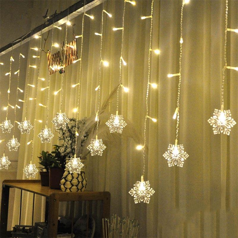 Lampu Natal  Kabel 20 LED Bentuk Snowflake untuk  Dekorasi  
