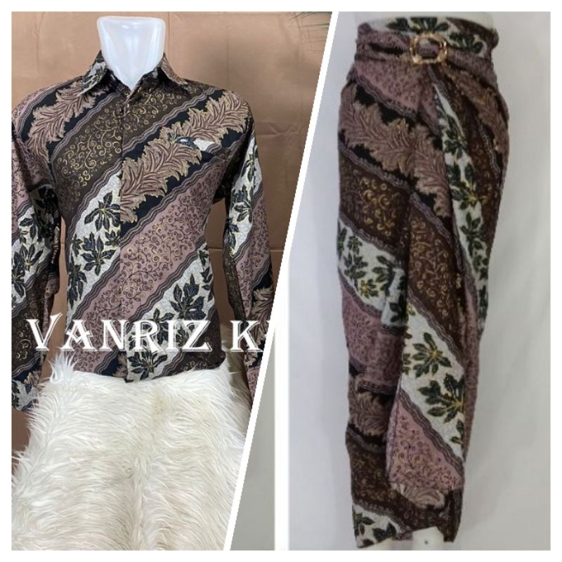 Rok lilit batik couple dengan kemeja batik//couple batik dewasa//couple rok lilit//rok lilit motif terbaruu