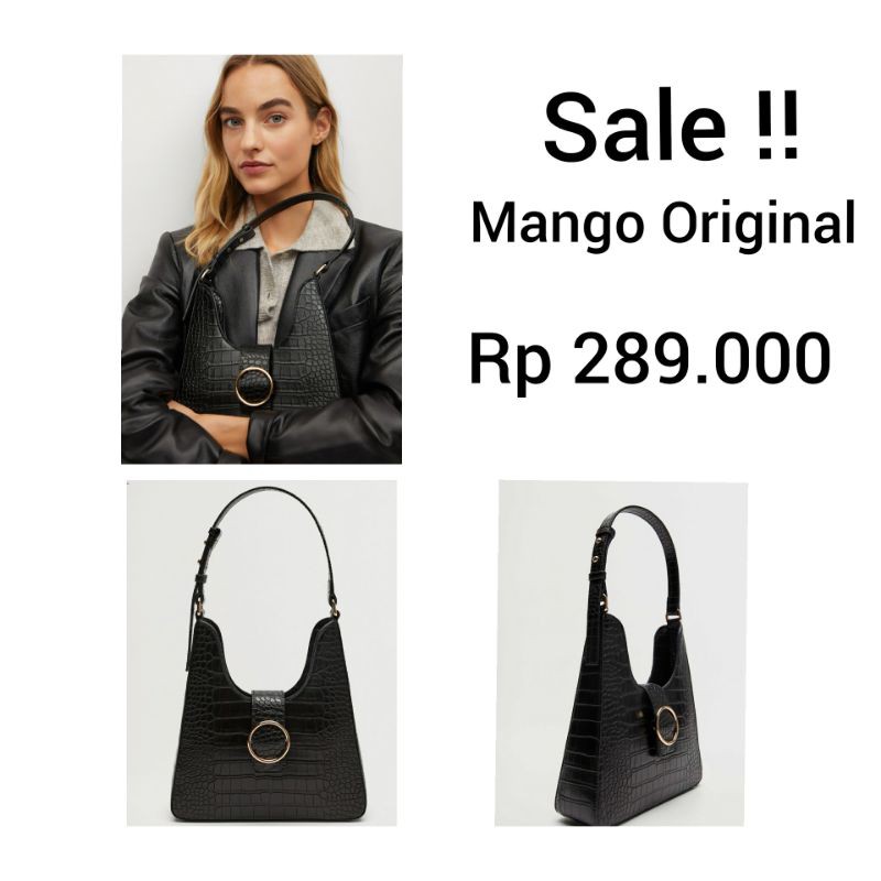 Mango shoulder bag original sale Croc-Effect