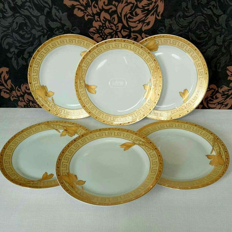 Piring Makan 10,5 inch 1 Lusin Vicenza Motif Lily