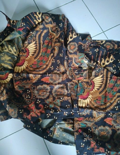 Kemeja Batik Pria Batik Kondangan Kemeja Modern Motif Wulu Kuning