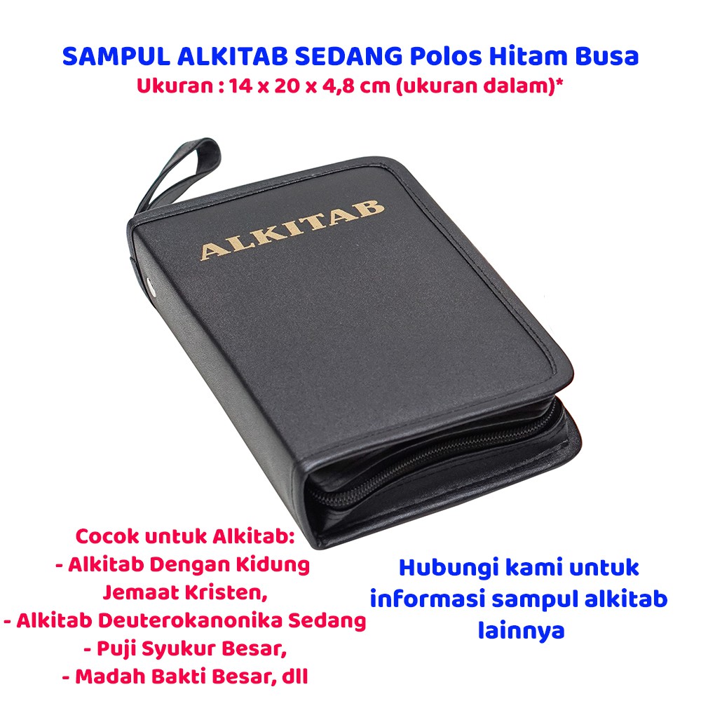 

Sampul Cover Alkitab Sedang - Polos Hitam Busa Tas Buku Katolik & Kidung