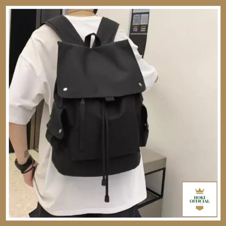 [COD] Tas Pria Kapasitas Besar Tas Wanita Backpack Sekolah Gaya Korea Retro Ransel Perempuan Siswa Perguruan Tinggi HokiOfficial