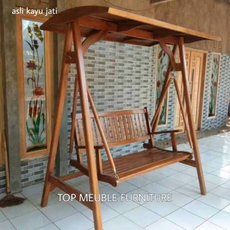 AYUNAN KAYU JATI,, KURSI SANTAI. BALE BALE