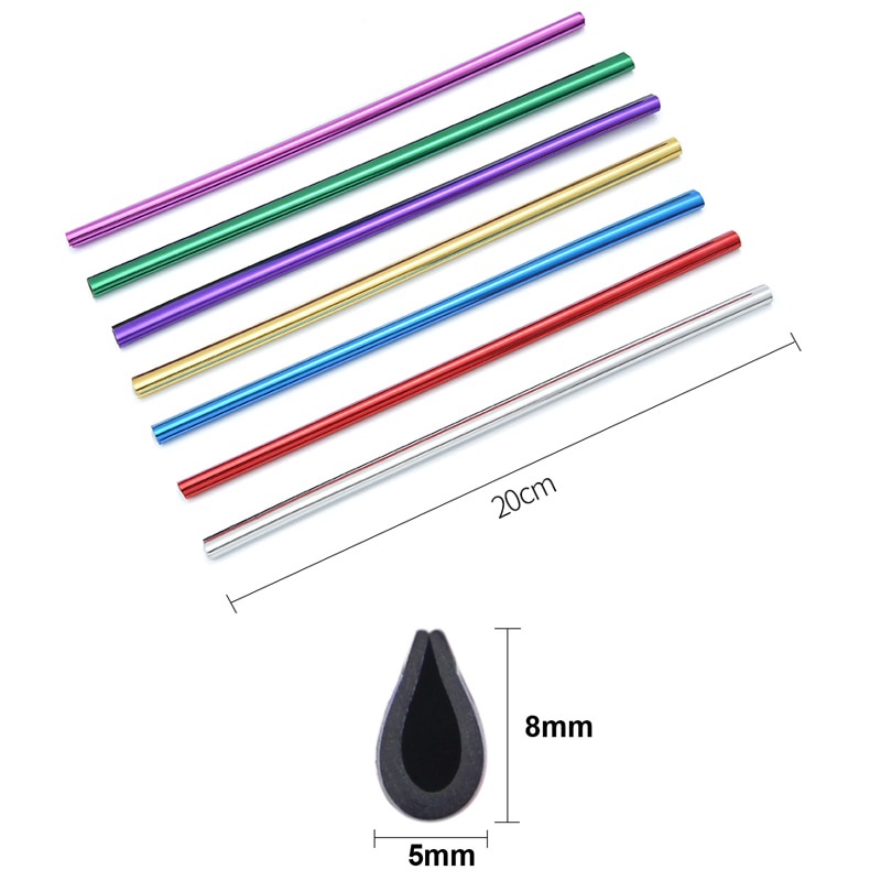 10 Pcs Strip Decal Warna Chrome Untuk Dekorasi Kisikisi Ac Dan Dashboard Mobil
