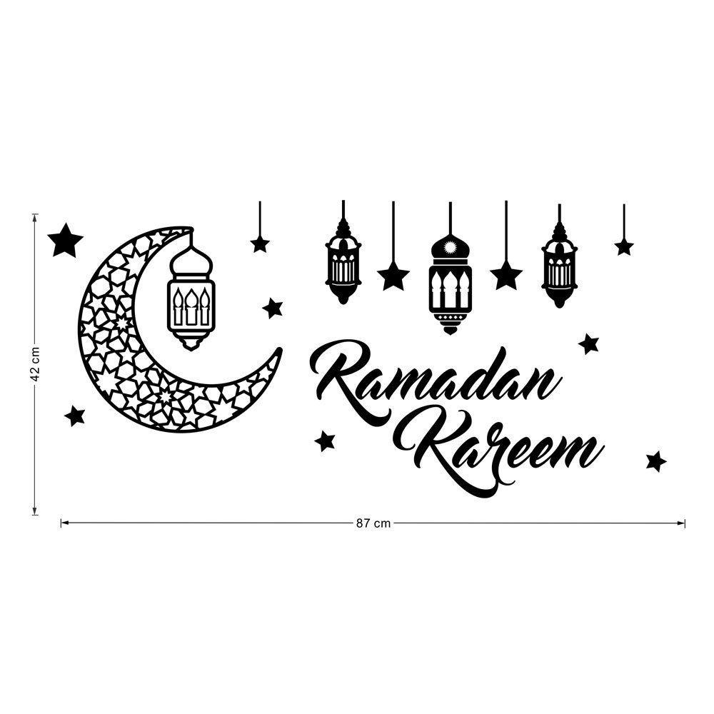 Populer Stiker Dinding Ruang Tamu DIY Decals 3D Arylic Removable Ramadhan Dekorasi Eid Mubarak