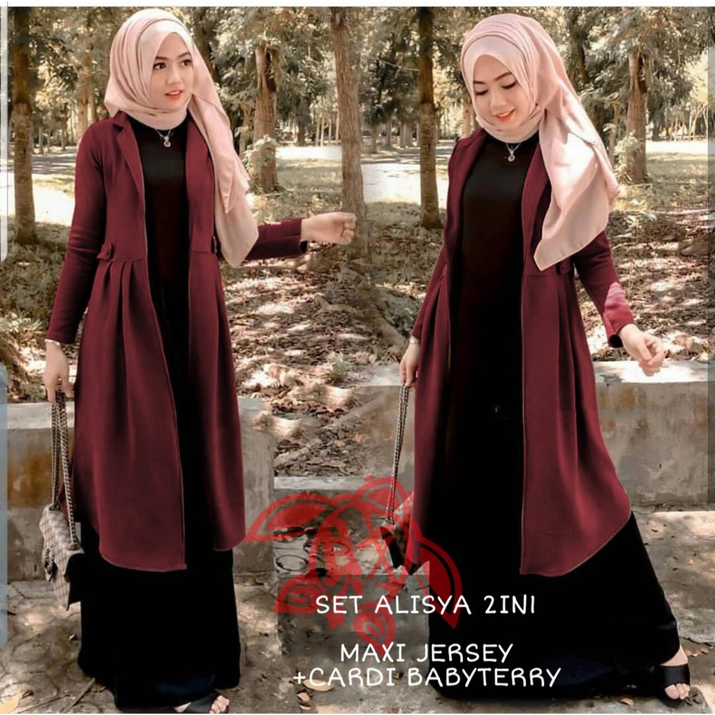 SET MAXI ALISYA CARDI 2IN1 3 WARNA