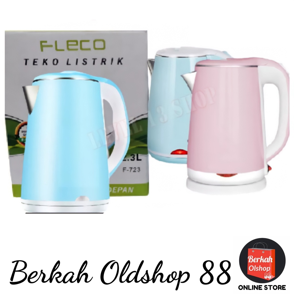 Berkah Oldshop 88 - Teko Listrik Stainless Steel Pemanas Air Kettle Electric Kapasitas 2.3L 600 Watt