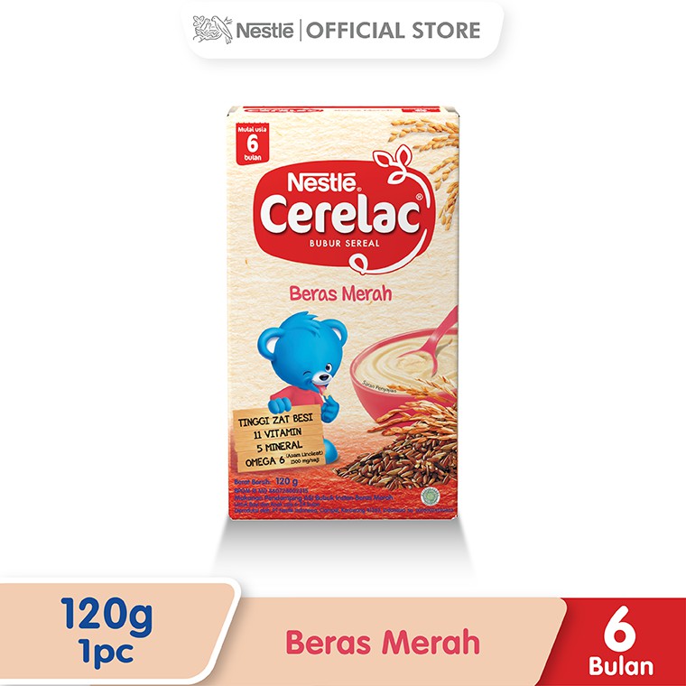 Nestle Cerelac Bubur Bayi Instant Usia 6-24 Bulan Rasa Beras Merah Box