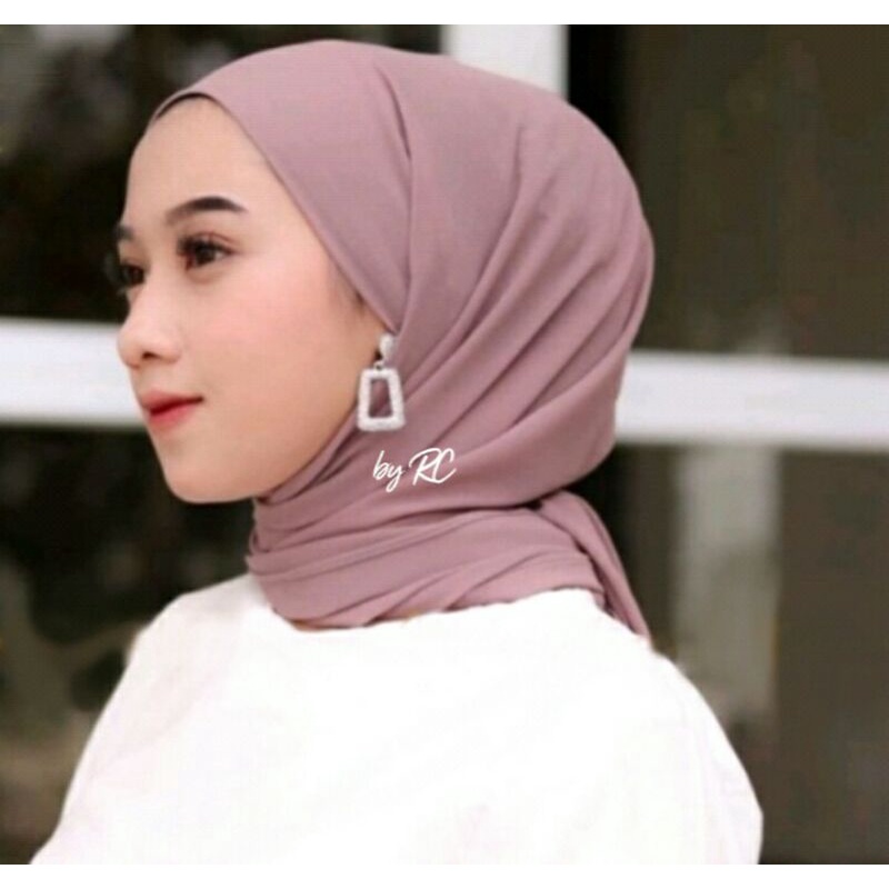Pashmina Melayu Tali Malay Belakang Ceruty Babydoll Hijab Tante Instant