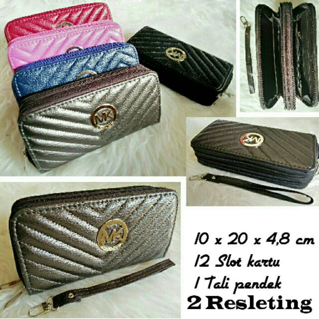 Dompet MK Michael Kors 2 Resleting Dompet Wanita Murah Panjang