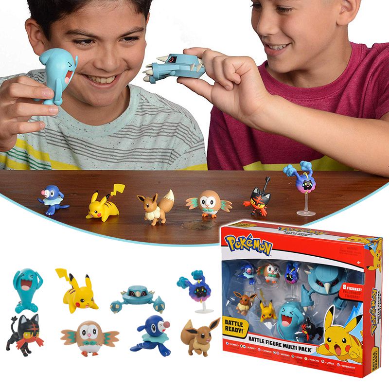 8pcs Set Pokemon Battle Figure Multi Pack Pikachu Eevee Wobbuffet Toys Gifts