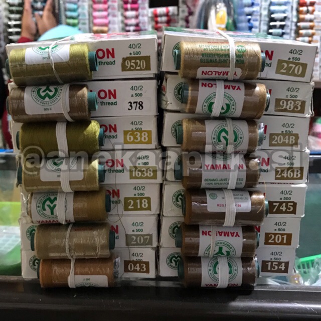 1 LUSIN BENANG JAHIT YAMALON (7 LUSIN = 1 KILO)