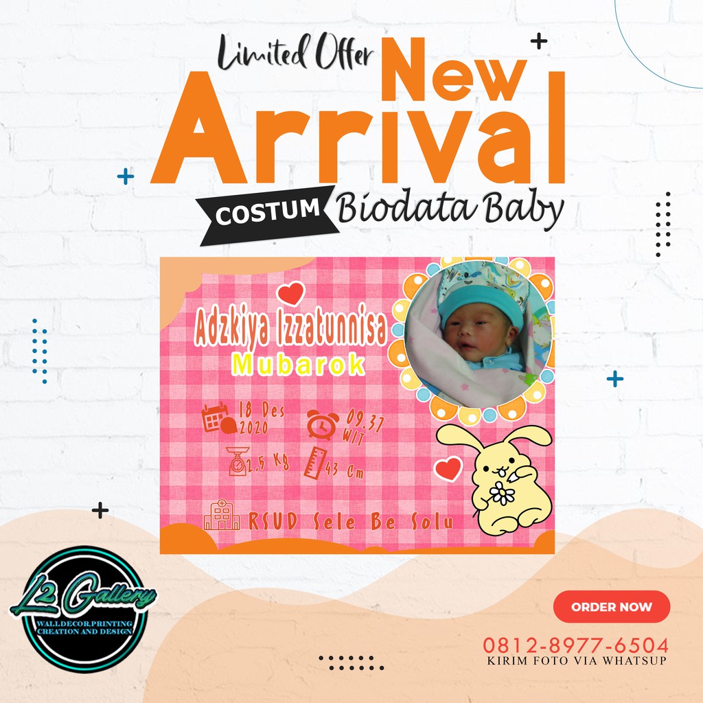(COD) BIODATA BAYI - BABY BIO - BIODATA KELAHIRAN BAYI UNIK - KADO BABY NEWBORN