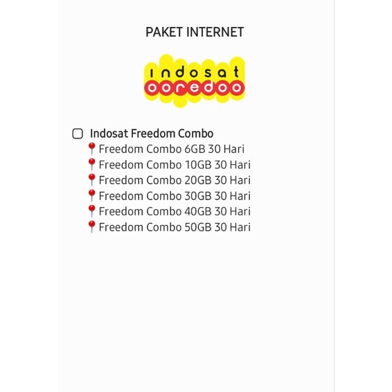 PAKET INTERNET INDOSAT FREEDOM COMBO PAKET DATA MURAH