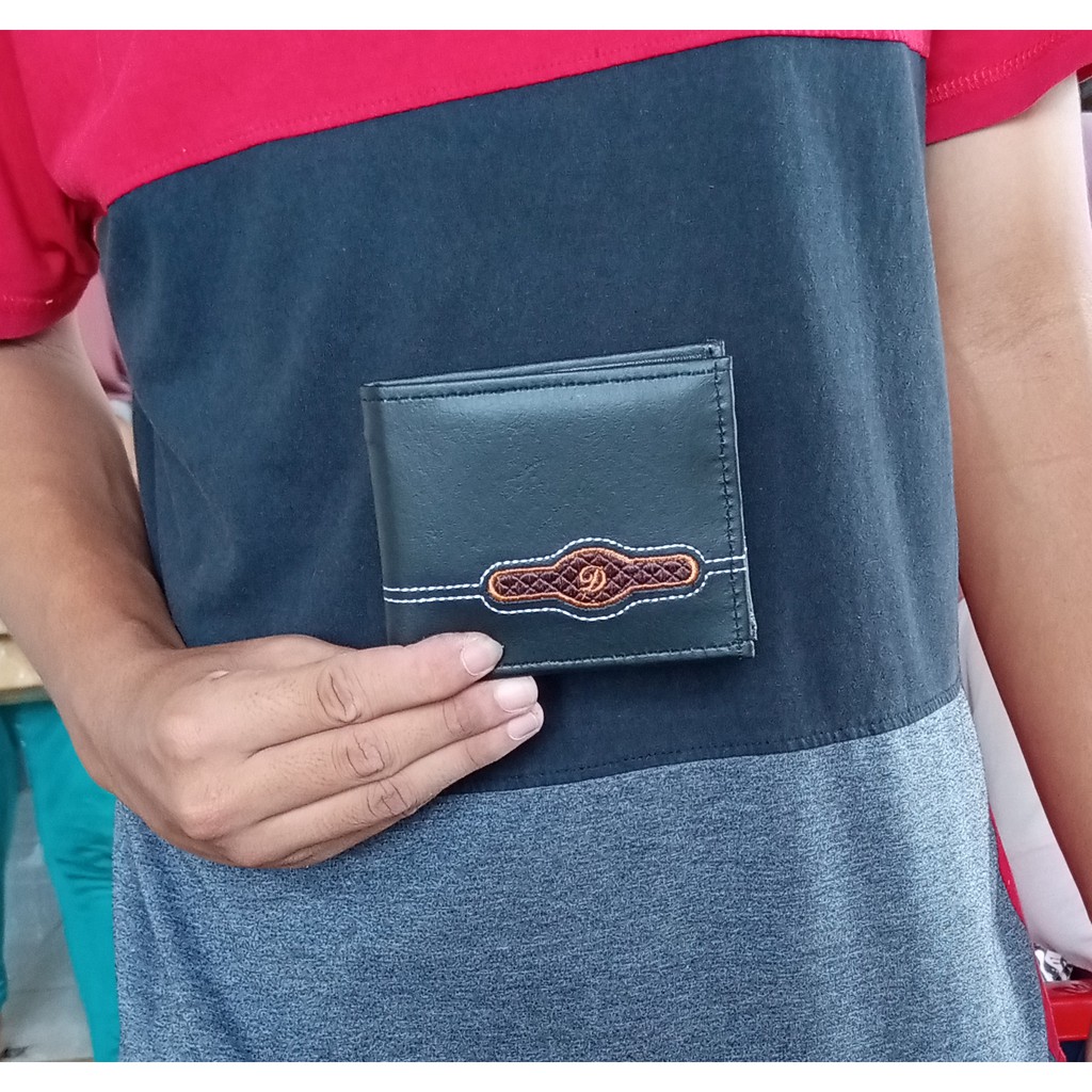 Dompet Lipat Pria Warna Hitam Variasi Bordir Huruf