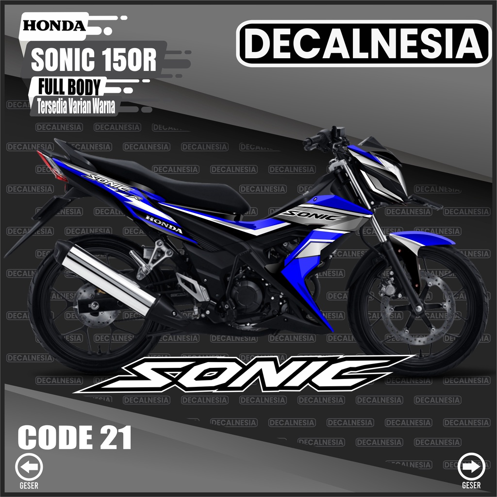 Stiker Decal Sonic 150r Full Body Stiker Motor Honda Variasi Racing Simple Dekal Aksesoris Decalnesi