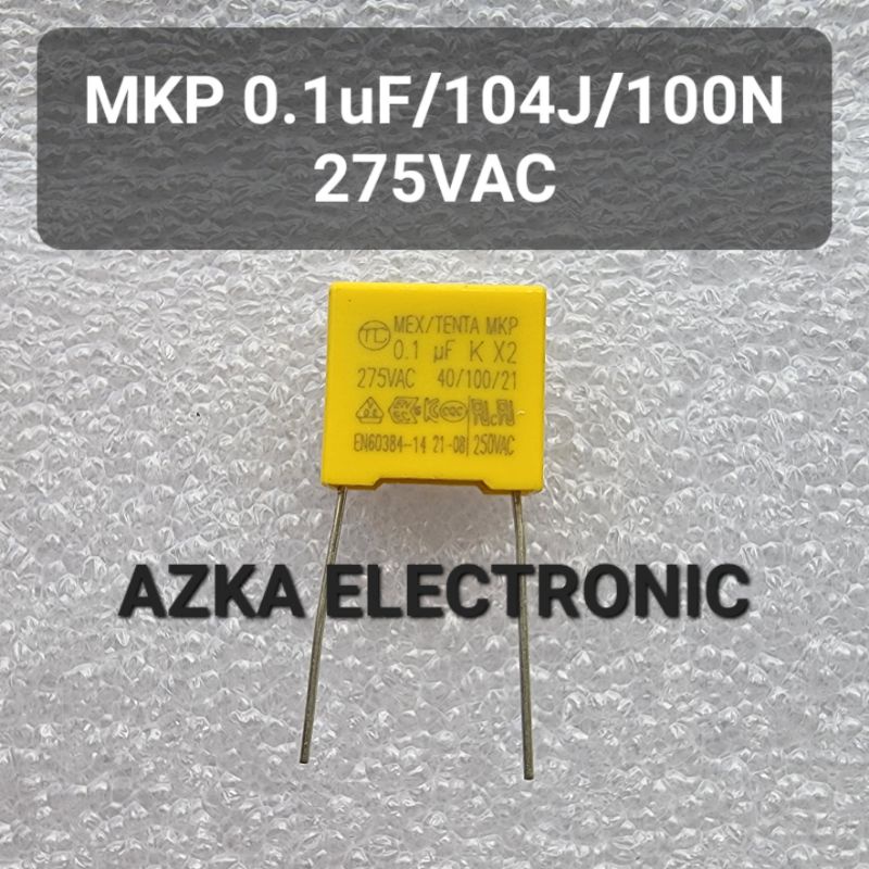 Kapasitor MKP 0.1uF 104J 100n 275VAC