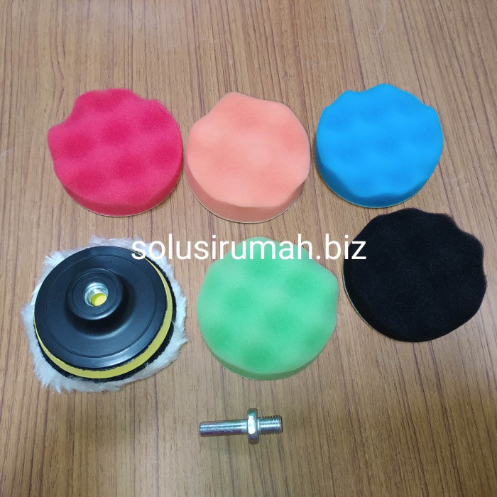 8PCS POLES MOBIL MOTOR KOMPON 3 INCH 3" SPON BUSA COMPOUND WAXING BUFF
