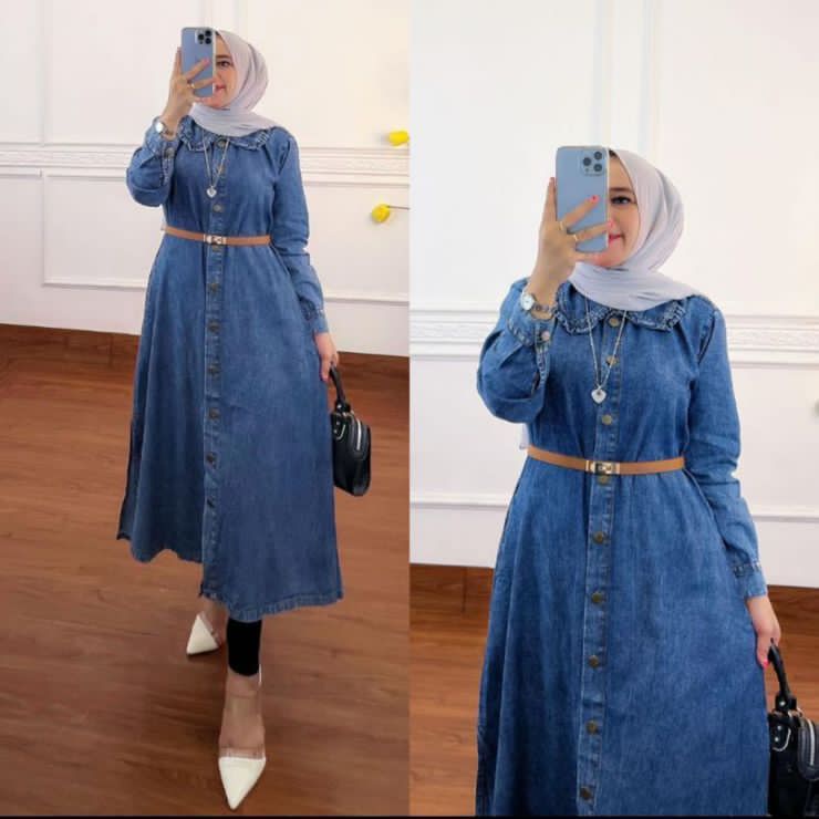 JEANS  levis DRESS MAXI DAN MIDI BY HALIS FASHION DENIM SOLID lepis