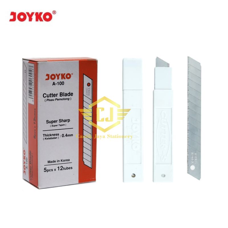 

1 BOX / 12 TUBE Cutter Blade Joyko A-100 Refill Isi Pisau Pemotong