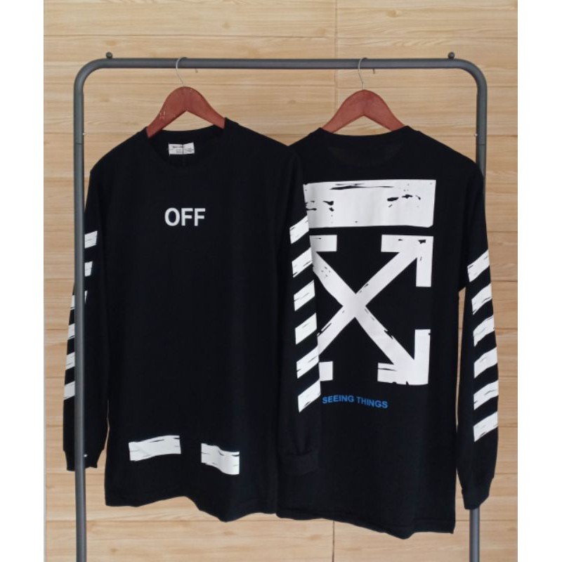 OFF WHITE LONGSLEEVE KAOS LENGAN PANJANG PRIA