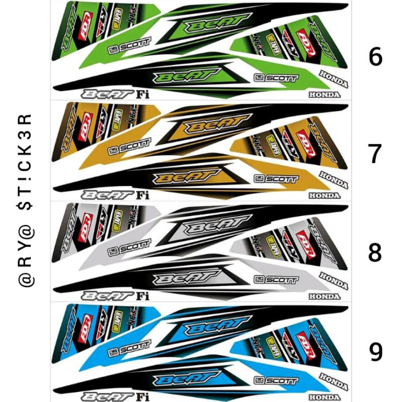 Striping Beat fi 2013 2014 2015 Variasi Stiker Sticker Skotlet Scotlite Motor Bdy