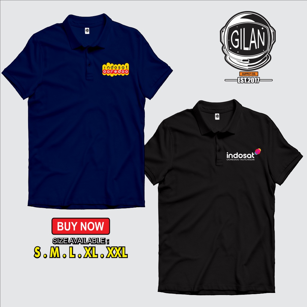 PoloShirt Kaos Baju Kerah INDOSAT OOREDOO Polo Shirt Provider Vendor