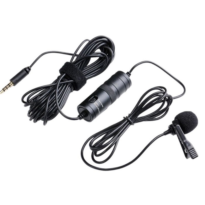 Lavalier Mic Microphone Condenser 3.5mm Klip on Kamera Smartphone DSLR