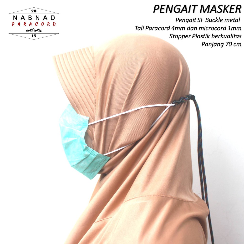 Thomgear Tali Masker Gantungan Masker Paracord Premium Tali Hijab Tali Pengait Masker Masker