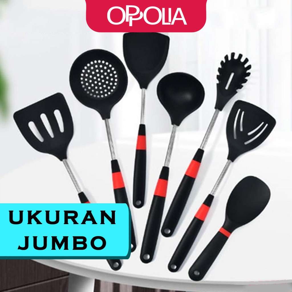 Paling Murah Oppolia Alat Dapur Kitchen Set Spatula Silikon Tahan Panas Silikon Peralatan Masak Ukuran Jumbo bkZmzRfQMXJANd