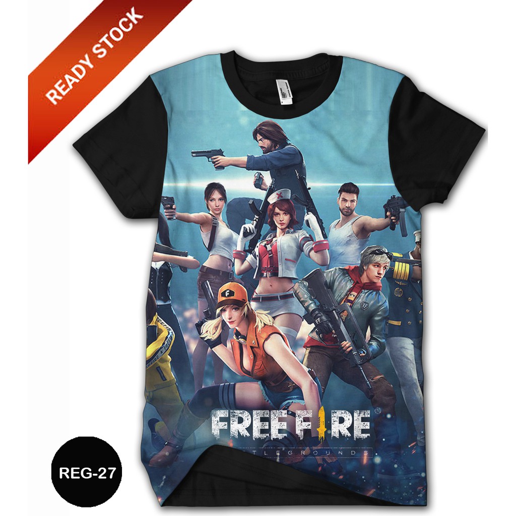 Kaos FF Anak Laki-Laki Baju Free Fire Baju 3D Kaos Dewasa Baju Game #REG-27