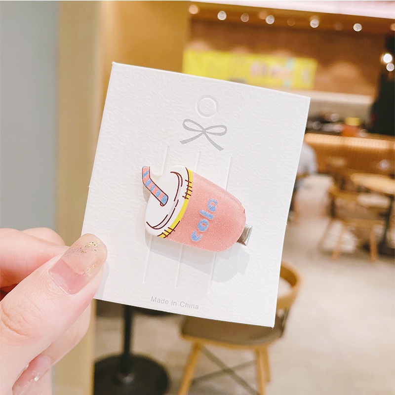 Candy Jewelry Fashion Korean Drink Bottle Hairclip Cute Hairpins for Women and Girls Side Clips Duckbill Clip Hair Accessories