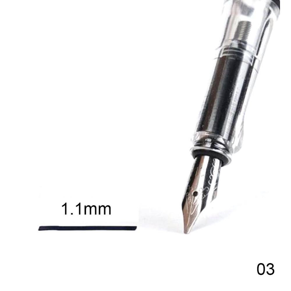 Timekey Pen Fountain Transparan 6 Nibs 0.7 / 1.1 / 1.5 / 1.9 / 2.5 / 2.9mm Untuk Stationery Sekolah / Kantor J6L8L