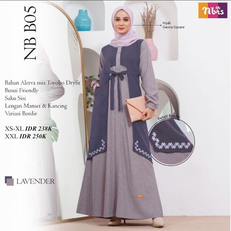 Gamis Nibras terbaru NB b05 grey M