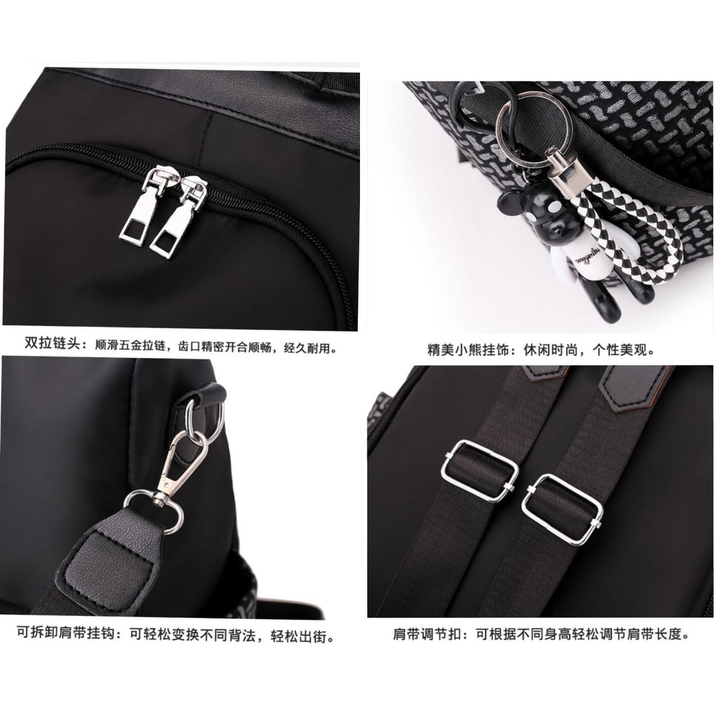 TAS RANSEL IMPORT WANITA TA350B5 LANDINA HITAM GENDONG BACKPACK KERJA PUNGGUNG KOREA SEKOLAH BATAM