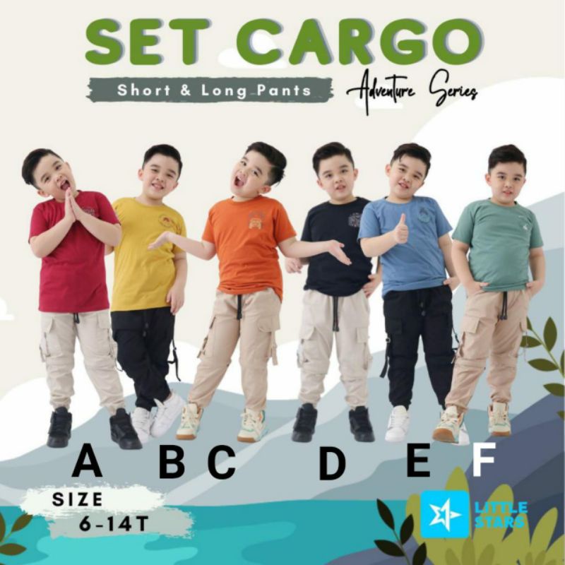 SET CARGO LONG & SHORT PANTS BY LITTLE STARS