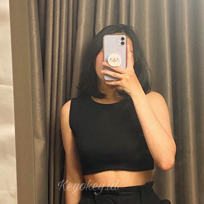 ➾ chloe rib crop top / rib top / crop top / baju rajut / tank top ♨