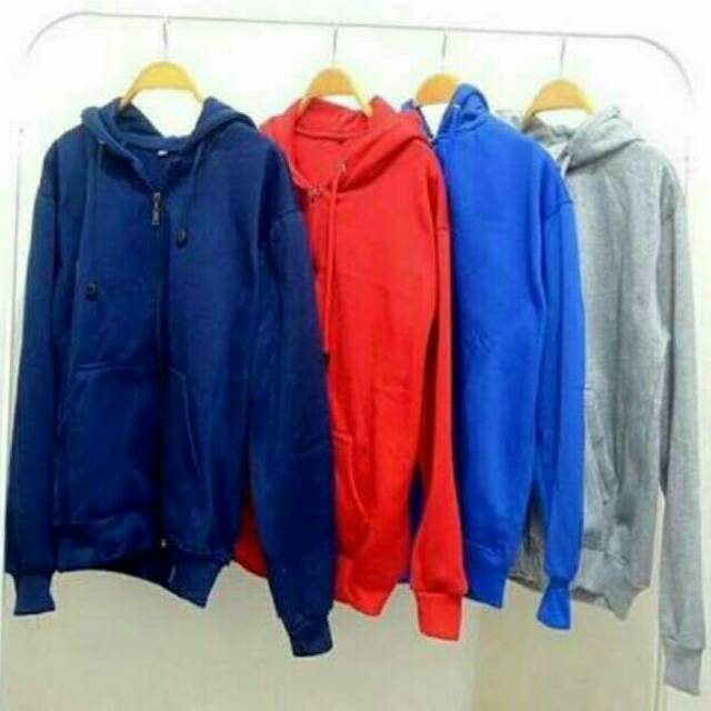 Jaket Sweater Polos Pria Wanita Hoodie ZIPPER Polos Distro Murah