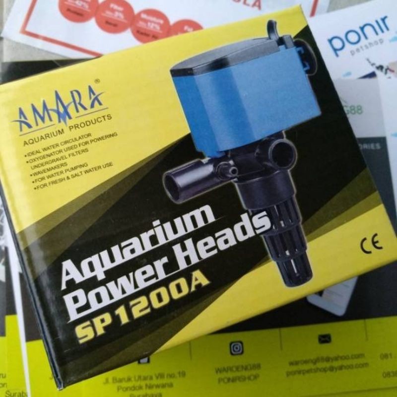 Power Head Aquarium / Mesin Pompa Aquarium Filter Merk Merek Amara SP1200A SP 1200 A