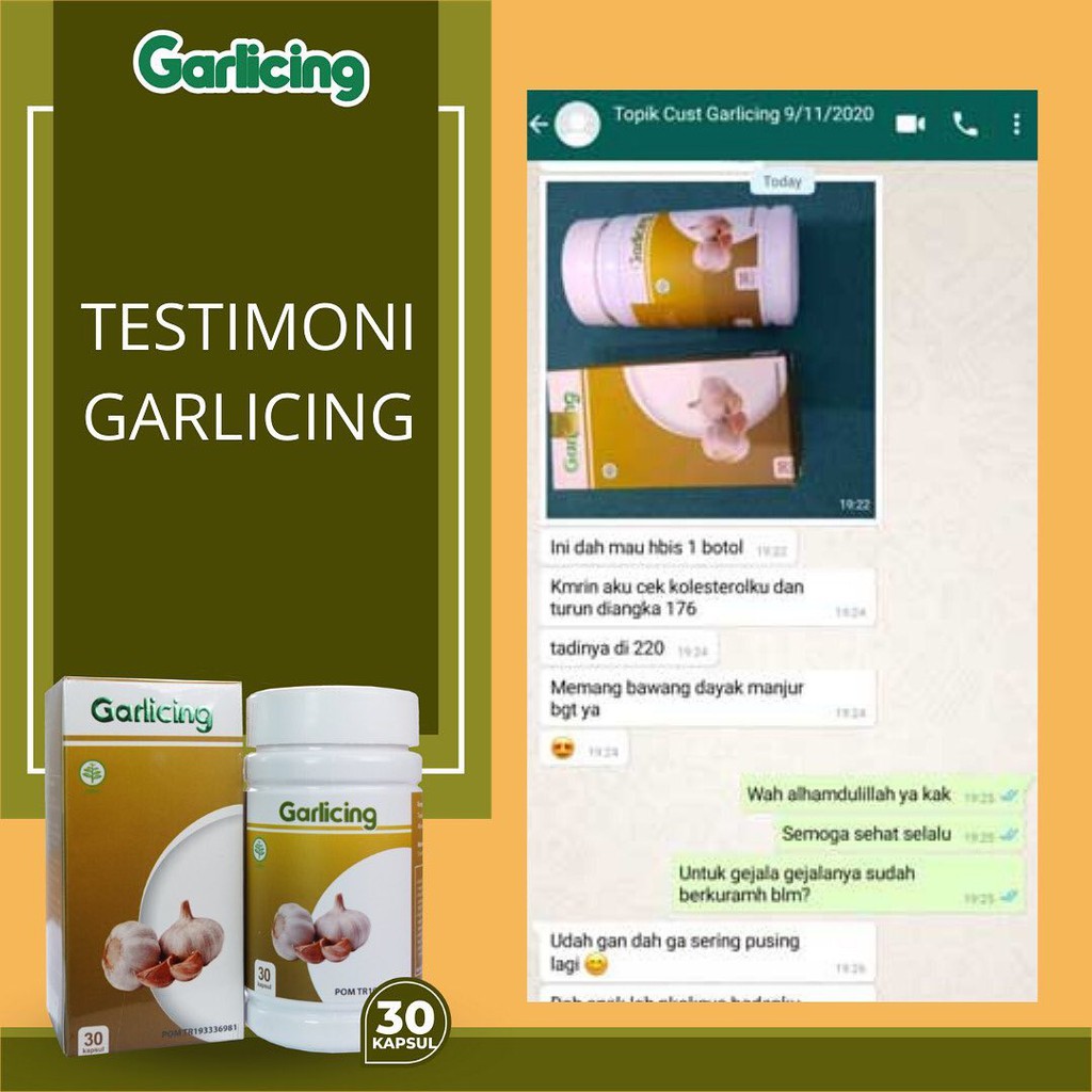 Herbal Garlicing - Ekstrak Bawang Putih Dayak Menurunkan Resiko Kanker Kolestrol Tekanan Darah BPOM