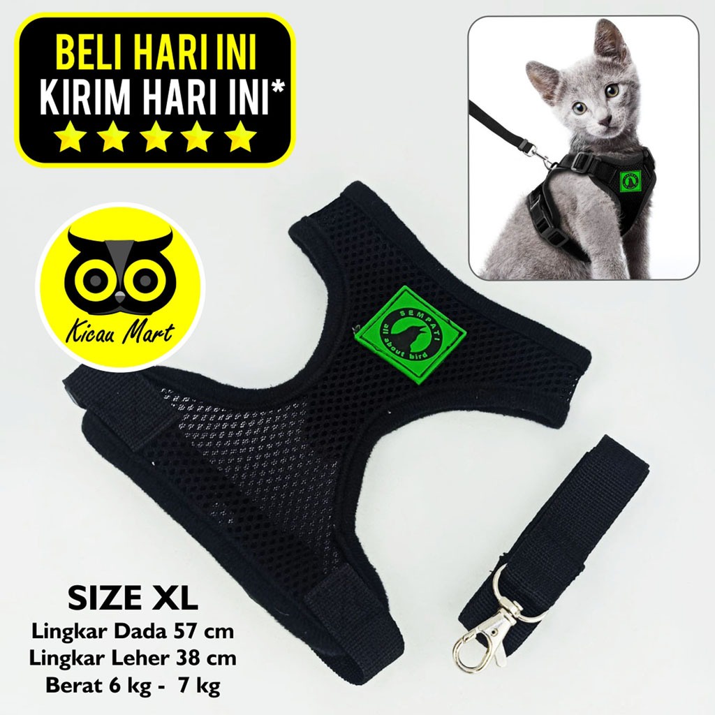 HARNESS KUCING CAT HARNESS HARNES CAT LEASH ROMPI KUCING HARNESS + TALI TUNTUN ROMPI BAJU KUCING ANJING MURAH CAT DOG LEASH  SEMPATI XLRMP