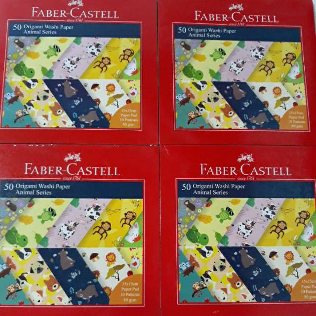 

Kertas lipat origami FABER-CASTELL 15cm x 15cm isi 50lembar 80gsm Animal Series/Arwana Motif 14cm x 14 cm