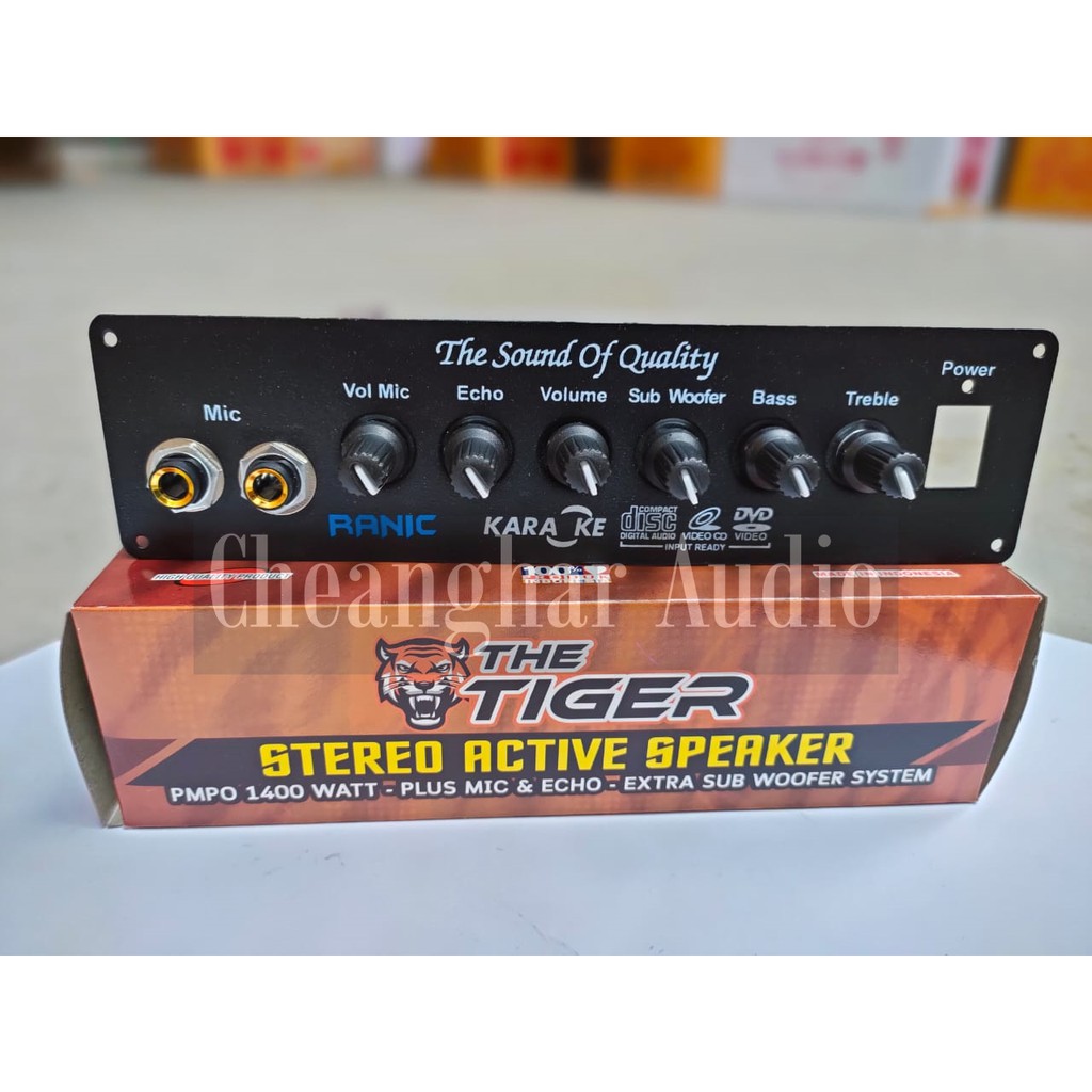 Kit Power Amplifier Speaker Aktif Stereo Karaoke Plus Echo 1400W PMPO TIGER