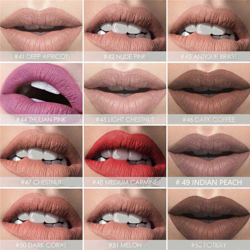 (READY &amp; ORI!) Focallure 12 Colors Lip Matte Lipstick Matte FA24 FA 24 Lip Cream Nude Series Tahan Lama Waterproof