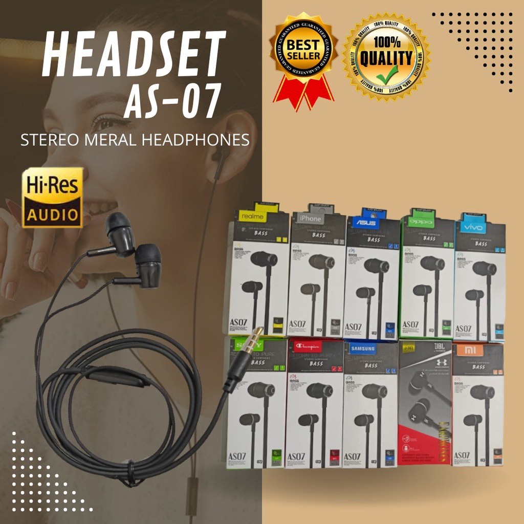 Handsfree Branded Type AS-07 SONI Super Bass GM ACC