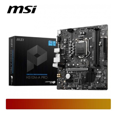 Motherboard msi h510m-a pro intel gen 10 11 H510 ddr4 Lga 1200 m-atx M.2 sata3 Hdmi vga lan audio Usb 3.2 - Mainboard